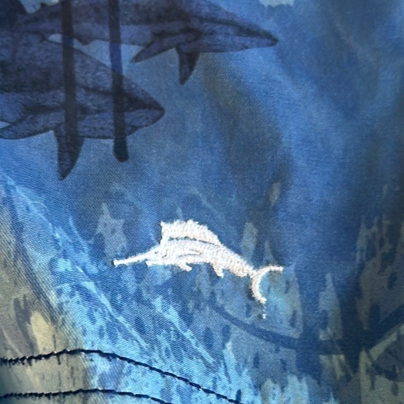 Tommy Bahama - Shark Patterned Blue Swim Shorts - Picture 4 of 4